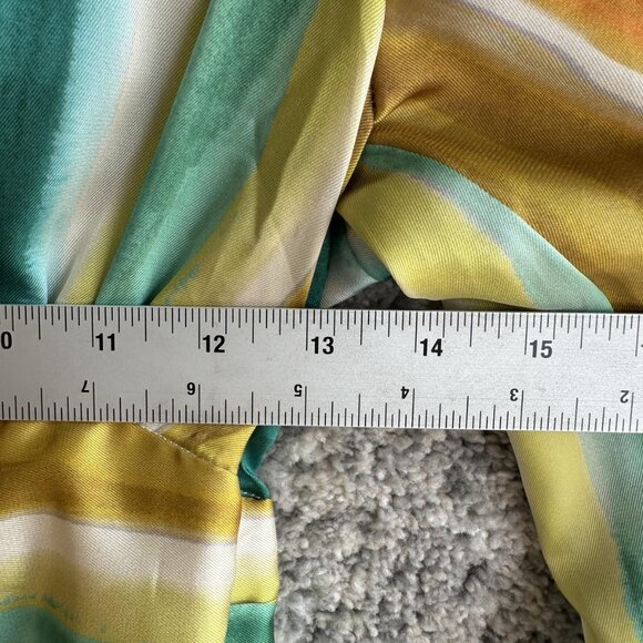 Zara Crop Top Womens XS Multicolor Striped Blouse Long Sleeve V Neck New Tag - Picture 2 of 7